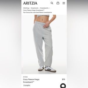 Aritzia cozy heather grey sweatpants size medium